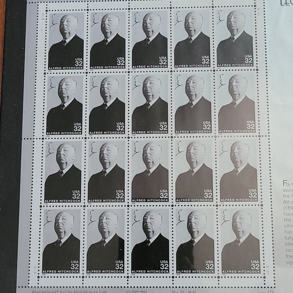 Alfred Hitchcock Stamp Collection 20 Stamp Block - Picture 2 of 3